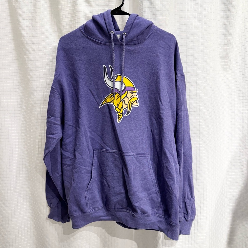Port and Company Purple Vikings Logo Hoodie with Yellow Accent